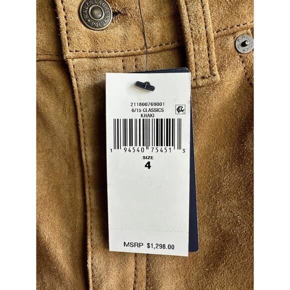 NWT $1298 POLO RALPH LAUREN WOMEN'S LEATHER Pants sz 4 100% COW LEATHER - Picture 4 of 15